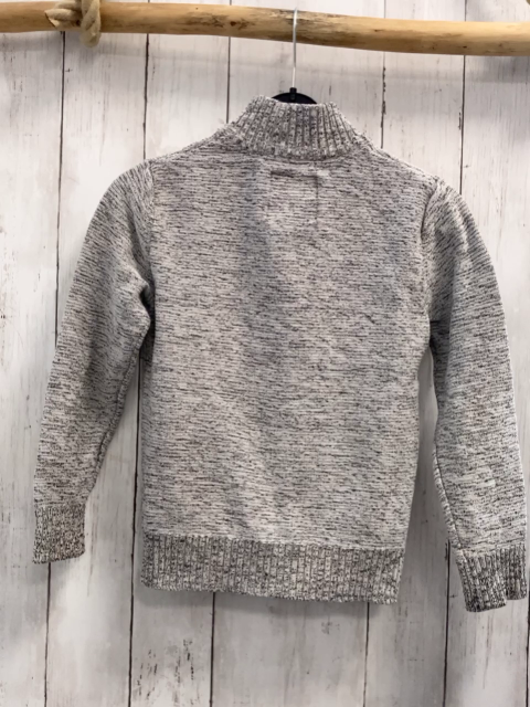   Pullover  Gr. 122/128  grau meliert Strick Reißverschluss 