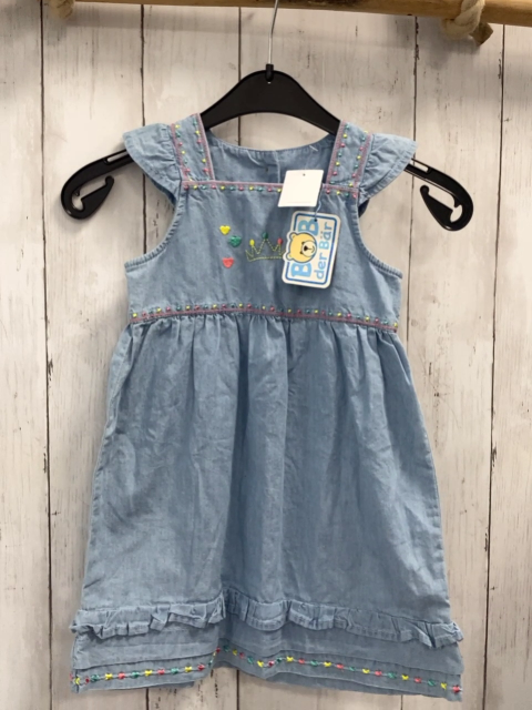 neu  Kleid  Gr. 86  blau Jeans bunte Stickerei NP16,95 € 