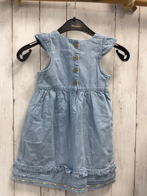 neu  Kleid  Gr. 86  blau Jeans bunte Stickerei NP16,95 € 