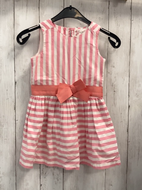   Kleid  Gr. 98  rosa weiße Streifen Gürtelband mit großer Schleife 