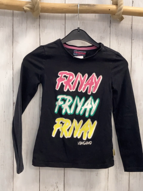 Vingino  Langarmshirt  Gr. 116  schwarz bunte Schrift 