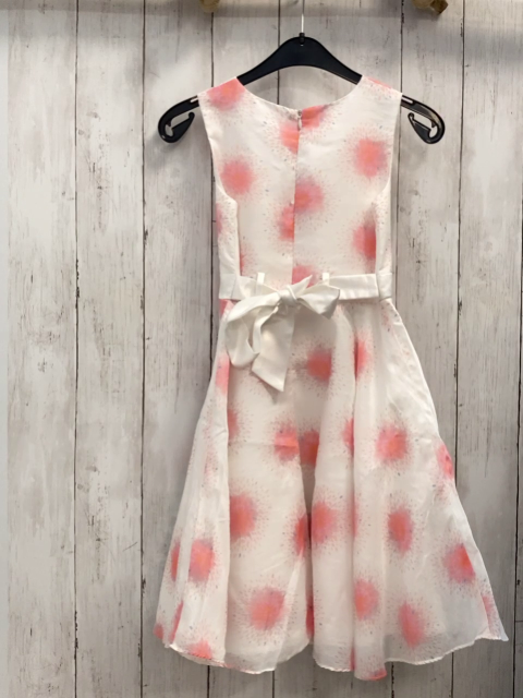 Happy Girls  Kleid  Gr. 122  weiß bunte Blumen Gürtelband mit Rosette 