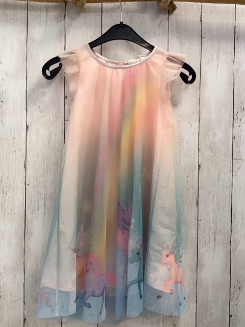 H&M Kleid Gr. 122  rosa blau Tüll Einhörner 
