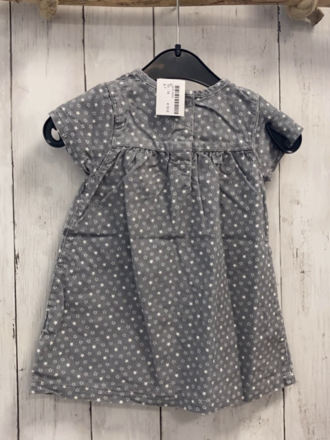  Kleid  Gr. 74  grau Kord weiße Sterne 