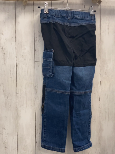  Hose Gr. 116  blau Jeans schwarze Knie Bund verstellbar