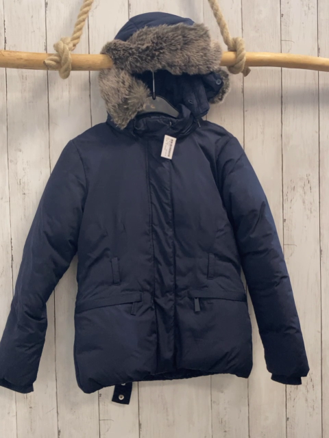 S´Oliver Winterjacke Gr. 140  blau warm gefüttert abtrennbarer Fellbund an der Kapuze
