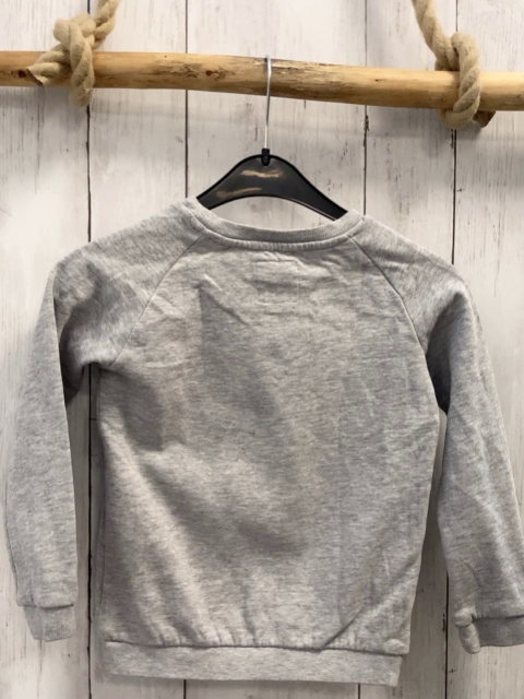   Pullover  Gr. 110  grau Elch mit Weihnachtsmütze 