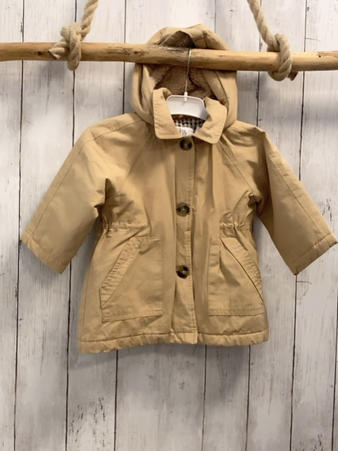 Zara  Jacke  Gr. 86  beige Kapuze mit Teddyfutter blau beige oliv kariertes futter 