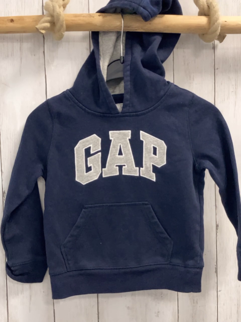GAP Pullover  Gr. 110  blau Kapuze graue Schrift 