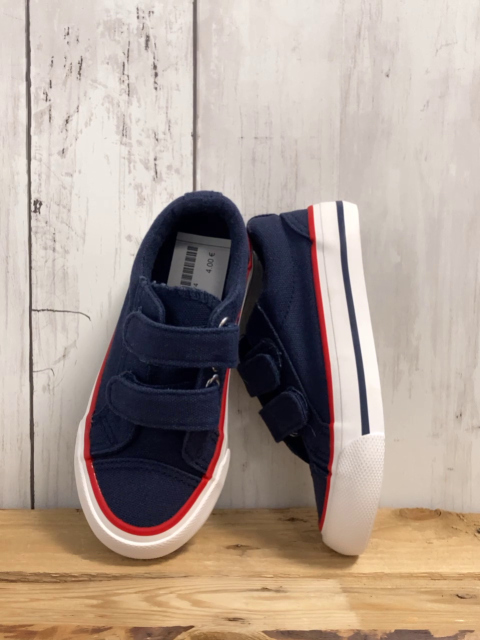  Leinenschuhe  Gr. 24  blau Kletttverschluss weiße Sohle 