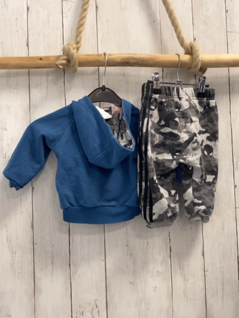 2tlg Adidas Pullover + Jogginghose Gr. 68  blau + grau camouflage