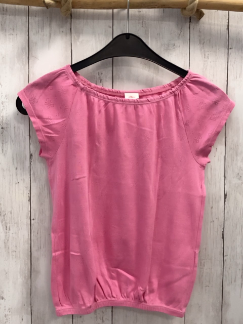 S´Oliver  T-Shirt Gr. 140  pink Schmetterling mit Lochmuster 