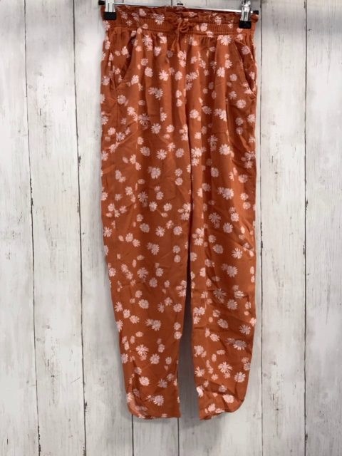 H&M  Hose  Gr. 134  rotbraun Blumen Gummizugbund mit Kordel