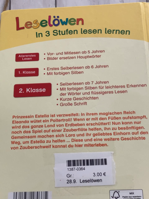 Leselöwen  Buch Geschichten von Zauberschweif 