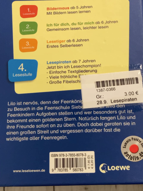 Lesepiraten  Buch Feenschule Siebenturm und der goldene Stern 