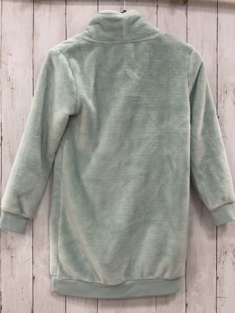   Kleid  Gr. 134  mint Plüsch großer Kragen Bauchtasche 