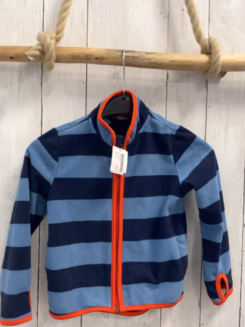   Fleecejacke  Gr. 98  blau hellblaue Streifen hellroter Bund 