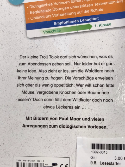 Lesestarter  Buch Der kleine Troll Tojok 