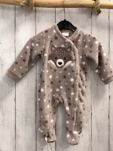 Orsolino  Strampler  Gr. 62  grau Plüsch weiß braune Sterne 