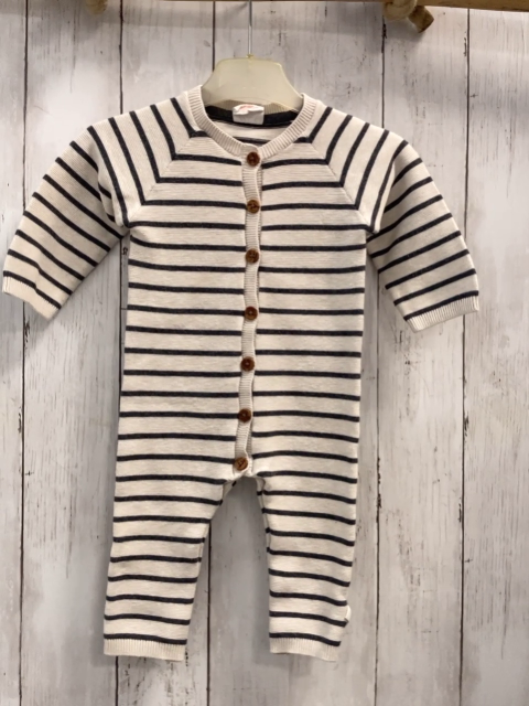   Overall Gr. 68  creme graue Streifen Strick 