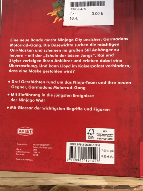   Buch Ninjago Jagd nach den Oni-Masken 