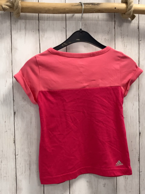 Adidas  T-Shirt  Gr. 116  rot rosa weiße Streifen 