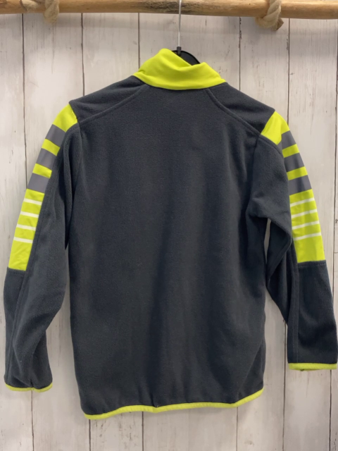 CMP Pullover  Gr. 128  grau Fleece + grau hellgrün weiße Streifen Reißverschluss 