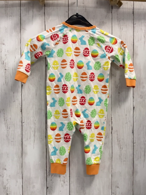 Next  Schlafanzug  Gr. 74  weiß Ostereier Hasen orange Bund  