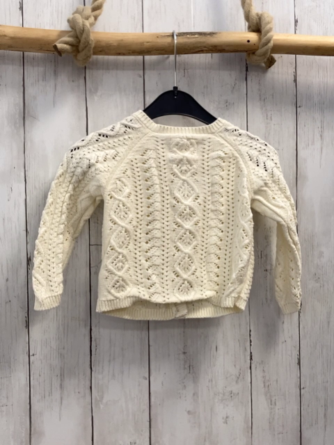  Strickjacke  Gr. 74  creme Lochmuster 
