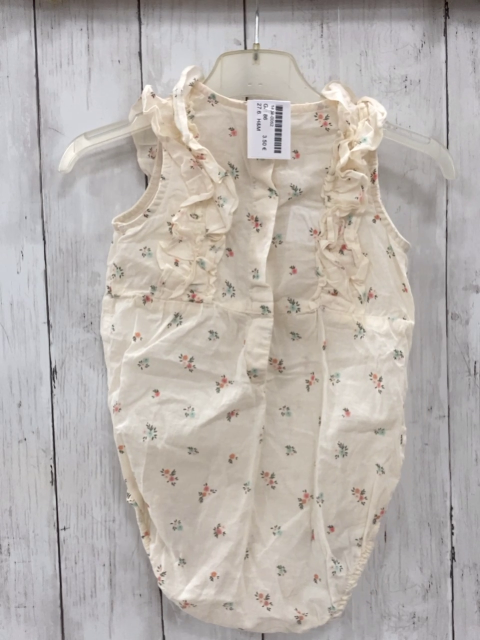 H&M Playsuit Gr. 86  beige Blumen Rüschen 