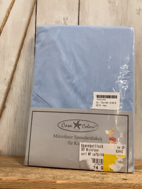 neu Spannbettlaken Gr. 70x140  blau
