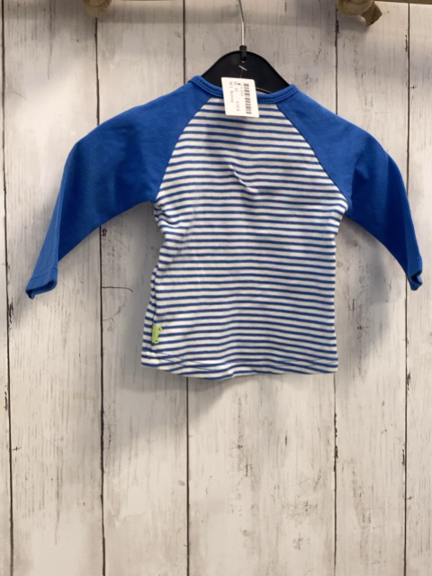 Bornino Langarmshirt Gr. 62  blau weiß gestreift blaue Ärmel