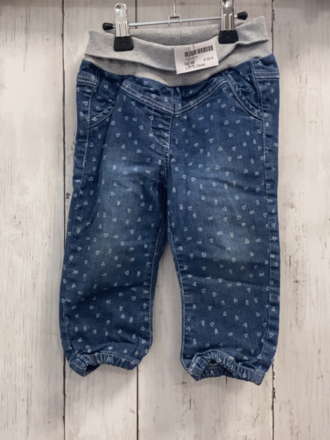 S´Oliver  Hose  Gr. 80  blau Jeans weiße herzen + Pfeile grauer Strickbund 