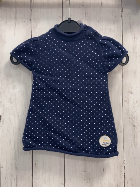 Blue Seven  Kleid  Gr. 62  blau weiße Punkte Strick 