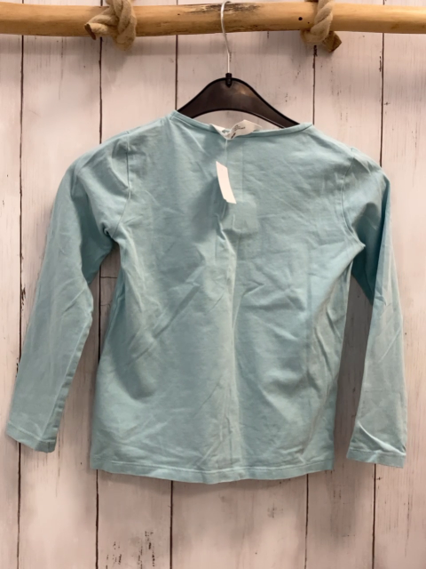 H&M  Langarmshirt  Gr. 122  hellblau braune Eule + Schrift 