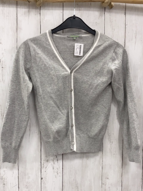 Heach Junior  Strickjacke  Gr. 128  grau weißer Bund 