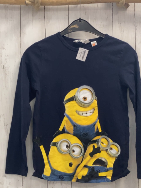 H&M  Langarmshirt  Gr. 134/140  blau Minions 