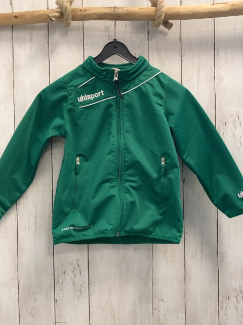 Uhlsport  Joggingjacke  Gr. 116  grün weiße Schrift 