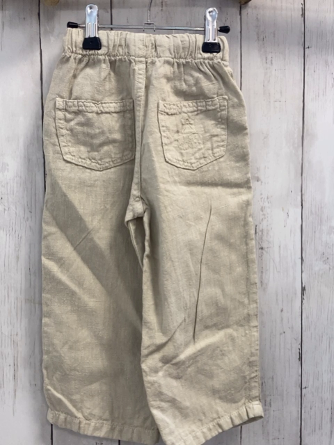   Hose  Gr. 98  beige Gummizugbund mit Kord 100 %Leinen 