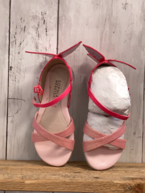 Sophia Webster  Sandalen  Gr. 29  rosa Glitzerriemen + pink + mint Lack mit Schmetterling