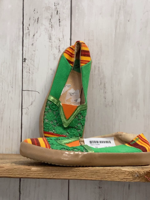 neu Geox  Leinenschuhe  Gr. 30  orange braun rot gelbe Streifen + grün + gestickte Blumen 