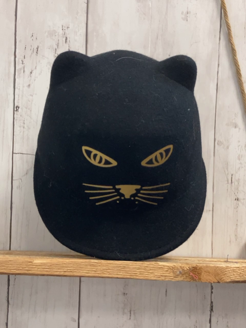 Little Marc Jacobs  Hut  Gr. 56cm  schwarz goldenes Katzengesicht 
