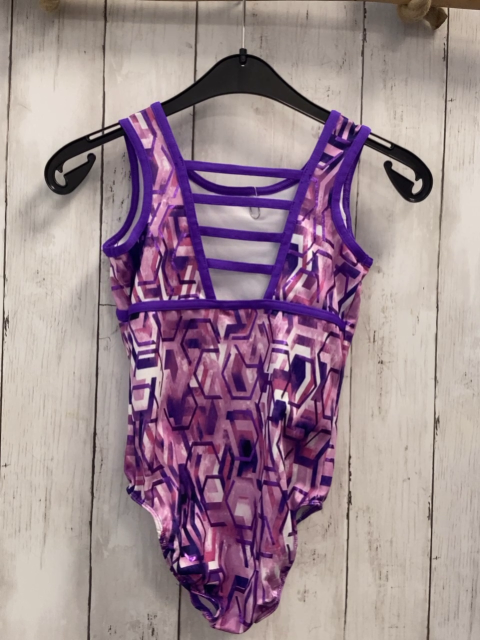 Capezio  Sportanzug  Gr. 128  rosa weiß + lila glänzend + lila Bund + streifen 