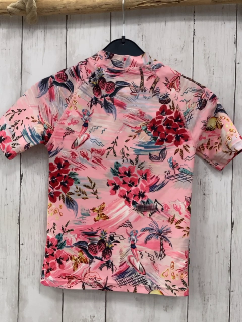 Next  UV-Schutzshirt  Gr. 122  rosa Blumen Palmen Surferin ua 