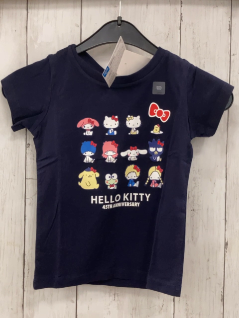 neu Uniqlo  T-Shirt  Gr. 98  blau bunte Figuren Hello Kitty 