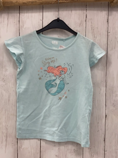 Uniqlo  T-Shirt  Gr. 104  mint Arielle Glitzerschrift 