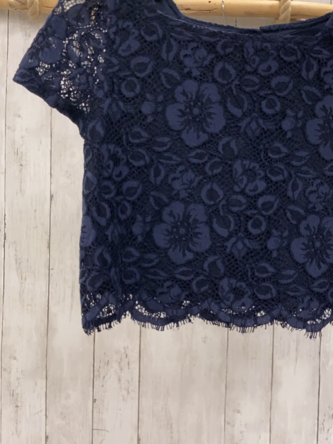 2tlg Monsoon  Sommerbluse + Shorts  Gr. 122/128  blau zweilagig Blumenstickerei 