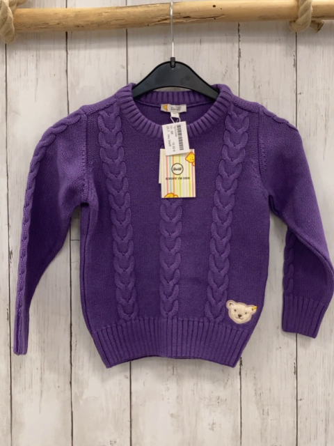 neu Steiff  Pullover  Gr. 98  lila Strick Zöpfe 