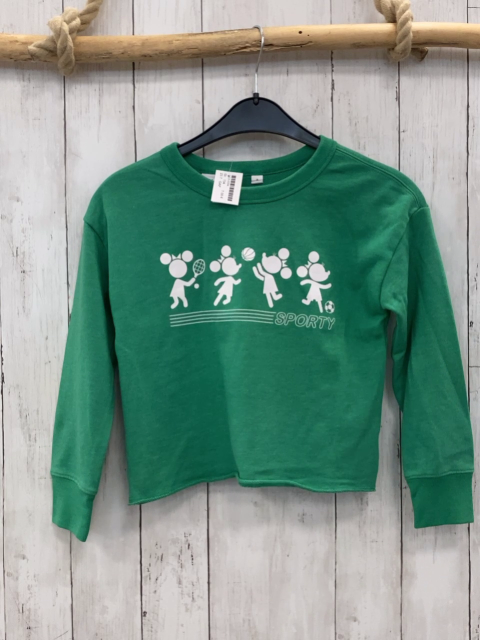 GAP Pullover  Gr. 134  grün weiße Disneyfiguren Schrift 