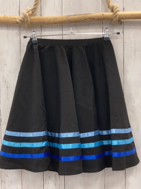   Rock Gr. 152  schwarz  + hellblau türkis blaue Streifen 